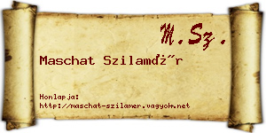 Maschat Szilamér névjegykártya